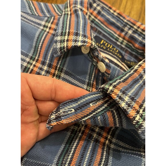Polo Ralph Lauren Shirt Men Large Button Down Plaid Two Pocket Retails at $100 - Picture 4 of 5